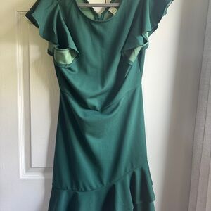 Elegant Green Ruffle Dress